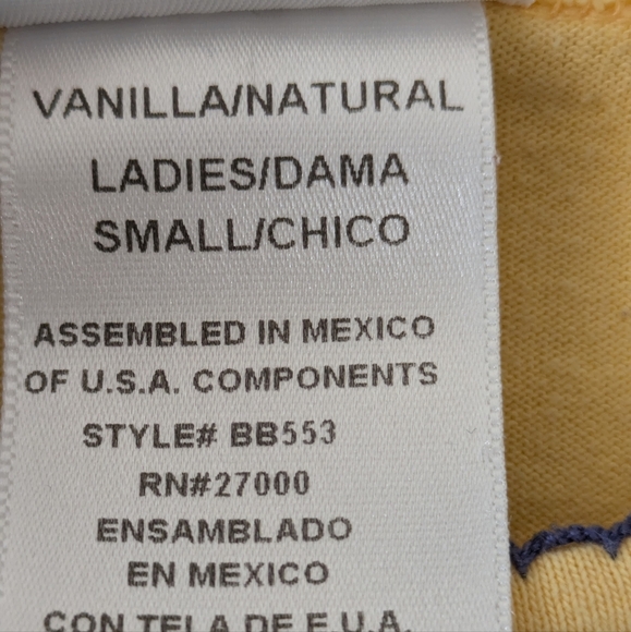 Vintage Bobbie Brooks Butter Yellow Sunflower/Butterfly Tee Shirt sz S - Picture 10 of 11